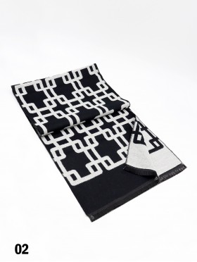 Reversible Maze Print Cashmere Feeling Scarf